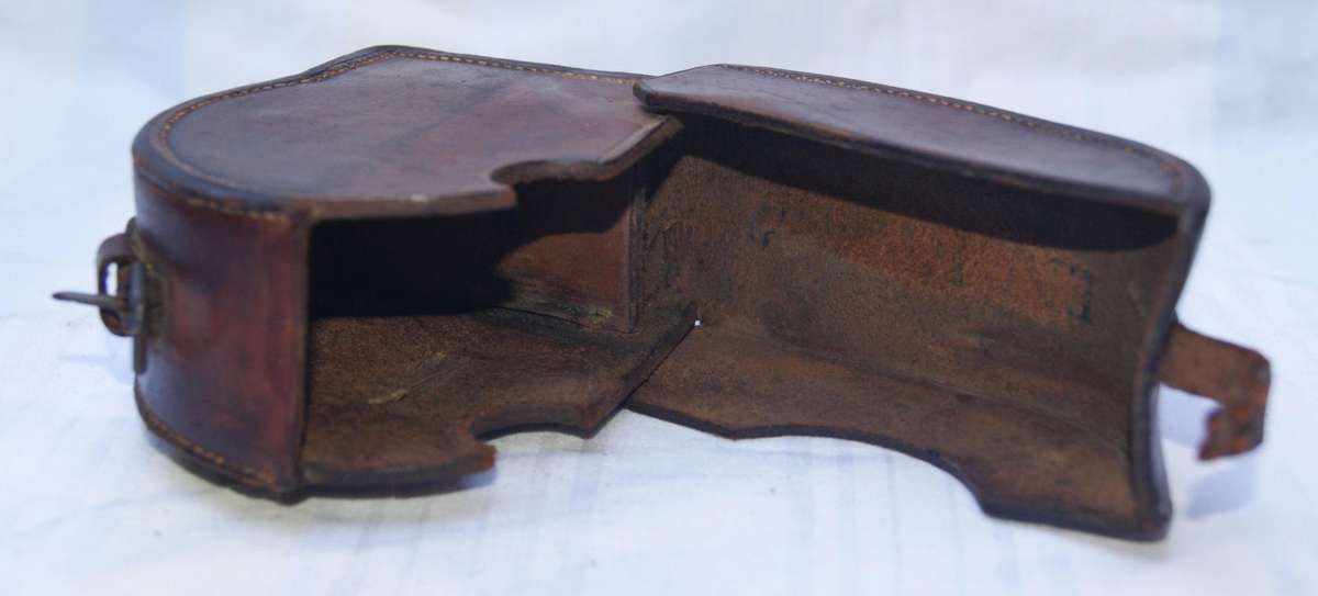 Antique Brass Pocket Sextant  Engraved "SGT"  Original Leather Case