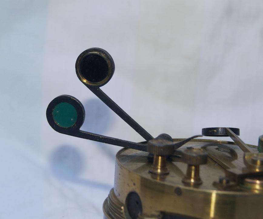 Antique Brass Pocket Sextant  Engraved "SGT"  Original Leather Case