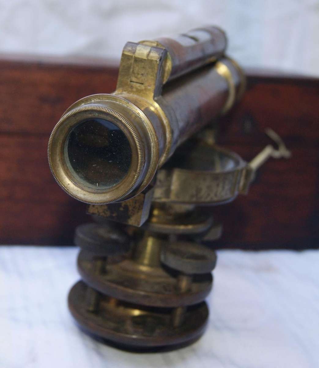 Antique Negretti & Zambra Surveyors Level in Original Wooden Box