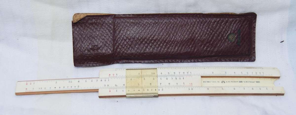 Vintage A.W. Faber Castell Pocket Slide Rule  Model 63/39/313/S