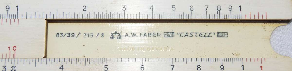 Vintage A.W. Faber Castell Pocket Slide Rule  Model 63/39/313/S