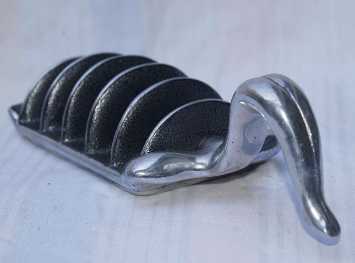 Carrol Boyes Female Diver Toast Rack  Sculptural Pewter Design