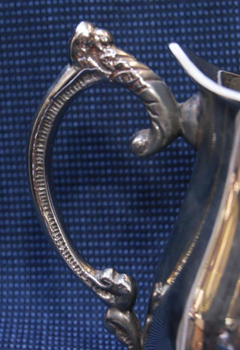 Ornate Silver-Plated Water Jug  Footed Vintage Pitcher