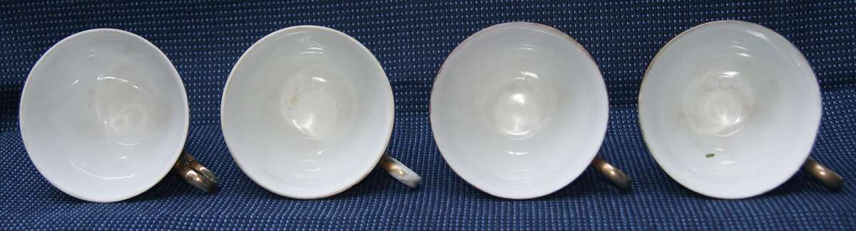 Vintage Harlequin Lusterware Tea Cups  Set of 4