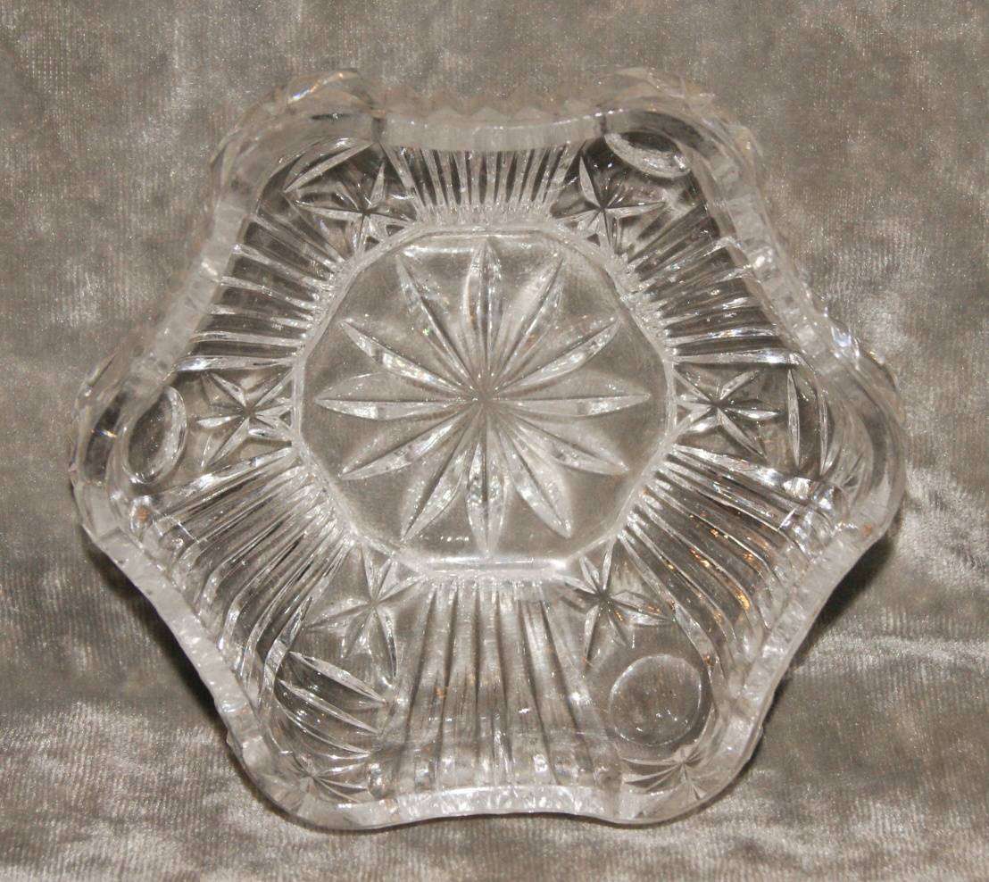 Pressed Glass Hexagonal Dish