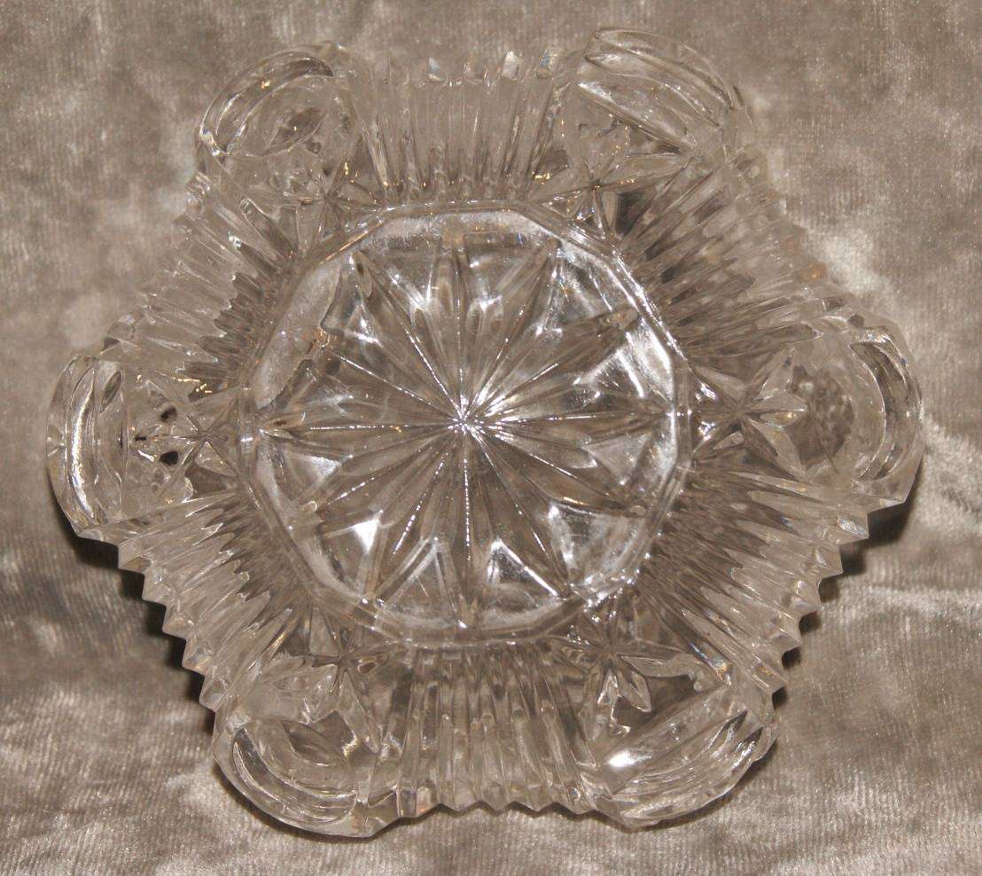 Pressed Glass Hexagonal Dish