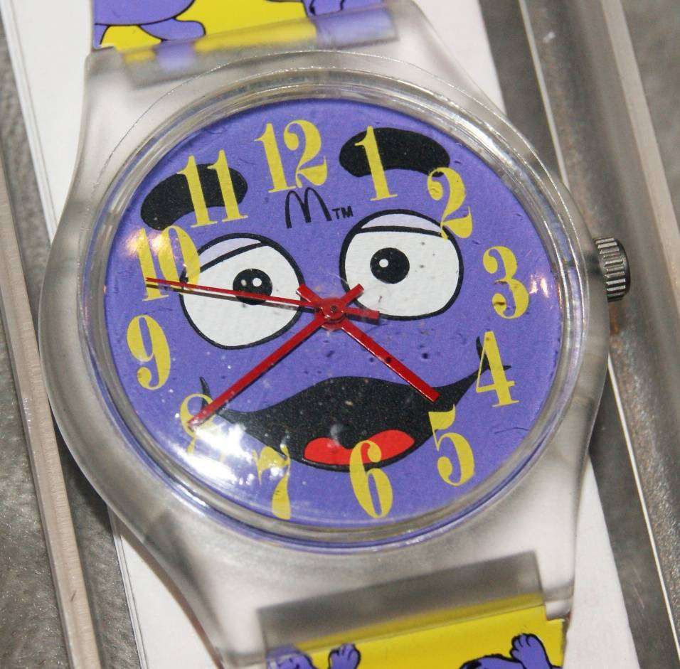 McDonalds Watches Limited Edition Grimace Watch 1995 Brand New in original Case (needs battery)