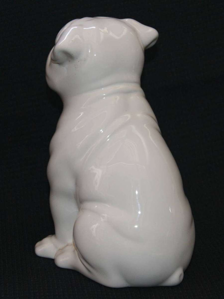 White Ceramic Large Bulldog Ornament