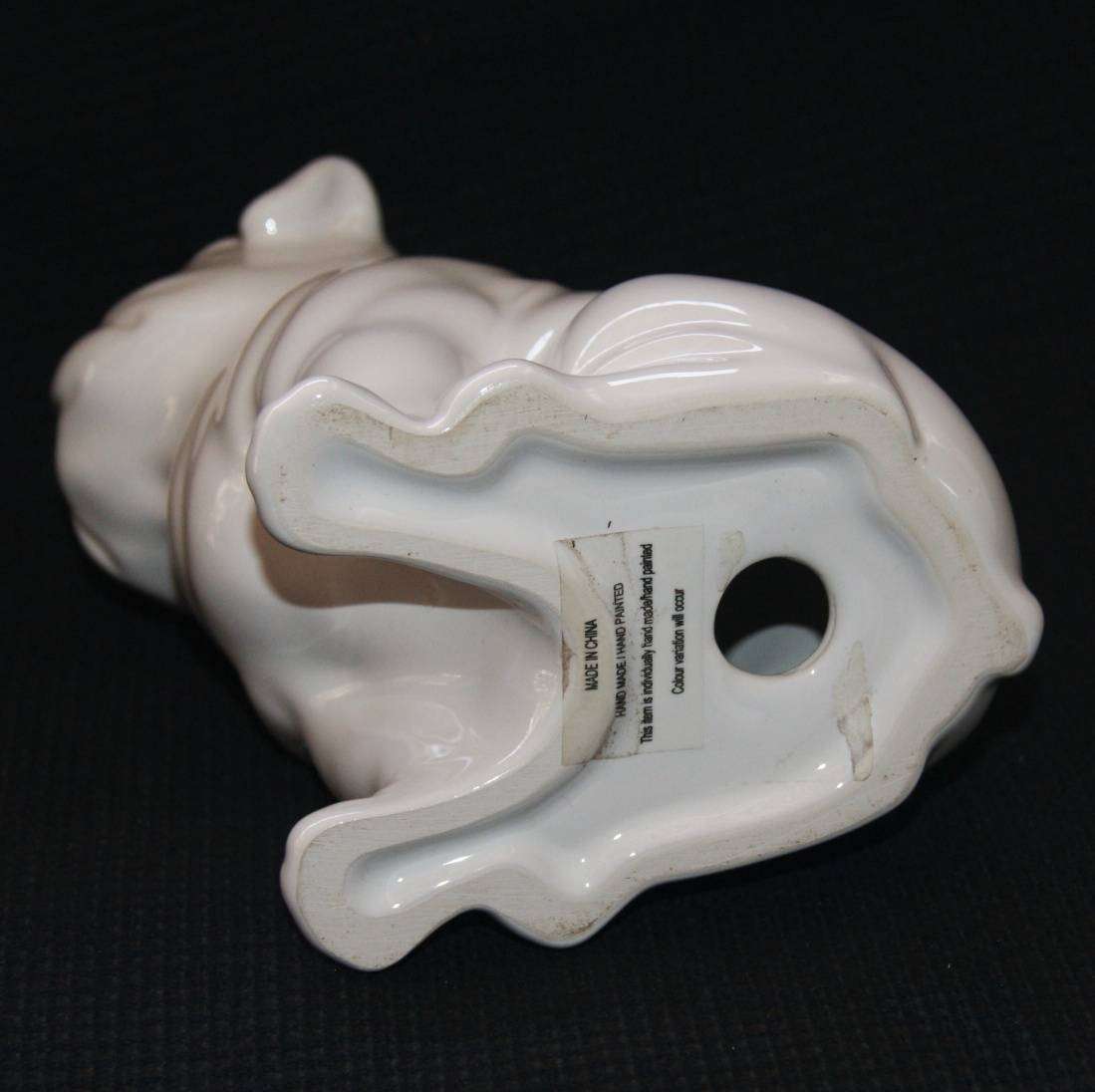 White Ceramic Large Bulldog Ornament