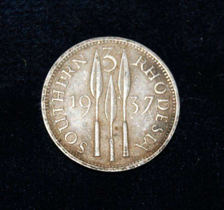 1937 Southern Rhodesia 3 Pence (92.5% Silver)