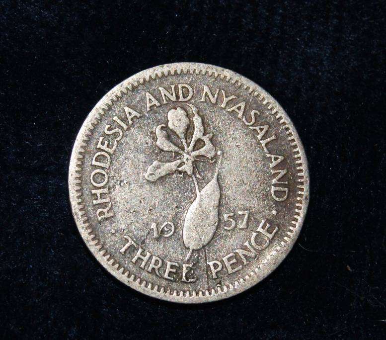 1957 Rhodesia and Nyasaland 3 Pence