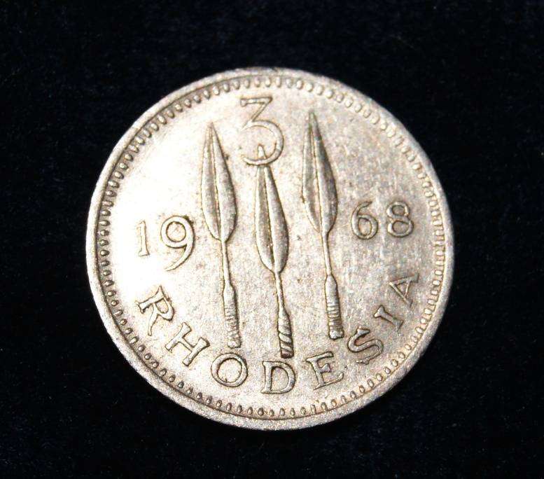 1968 Rhodesia 3 Pence