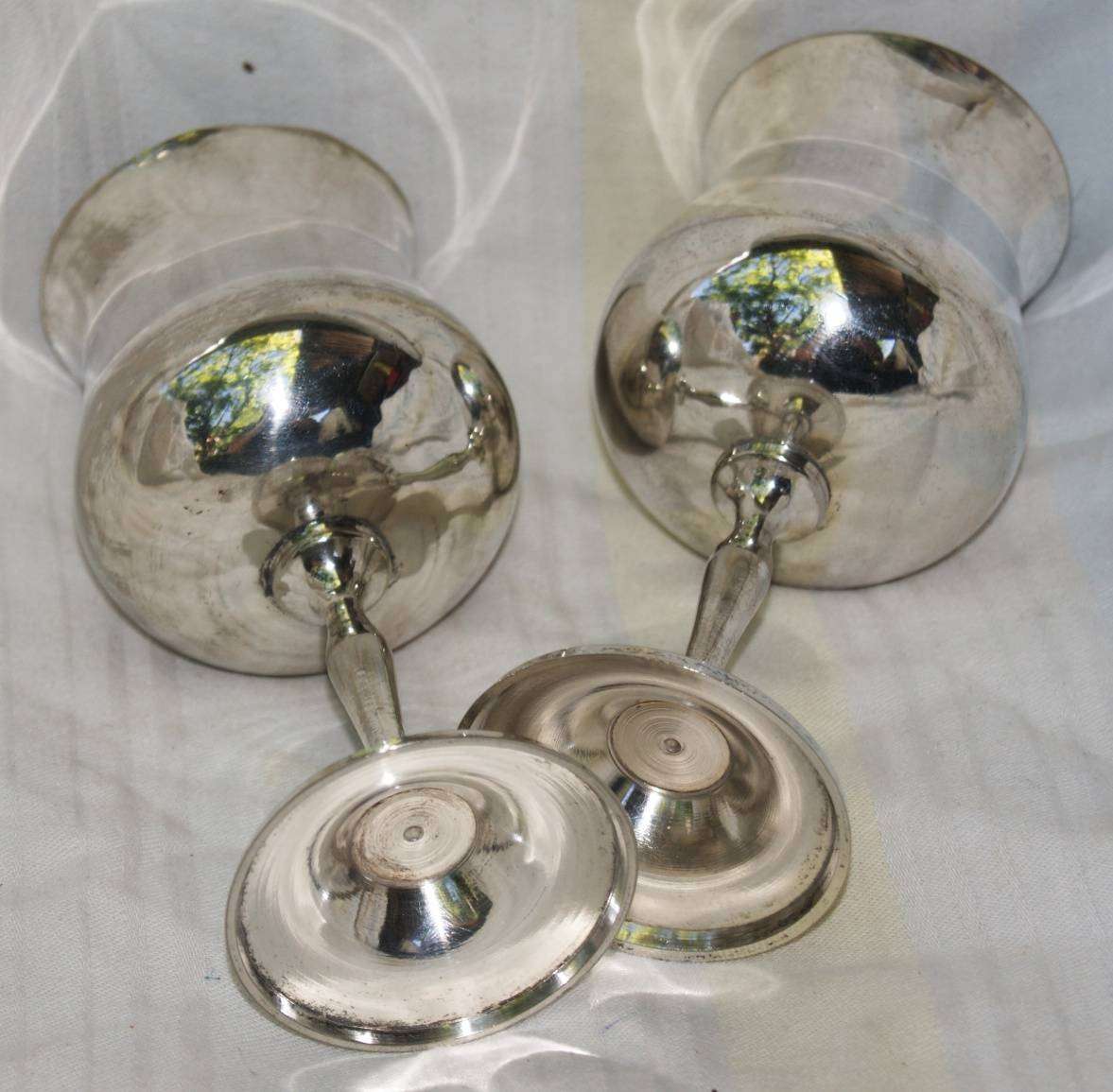 Pair of Silver Plated Wine Goblets