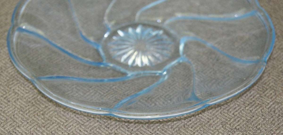 Vintage Blue Glass Saucer