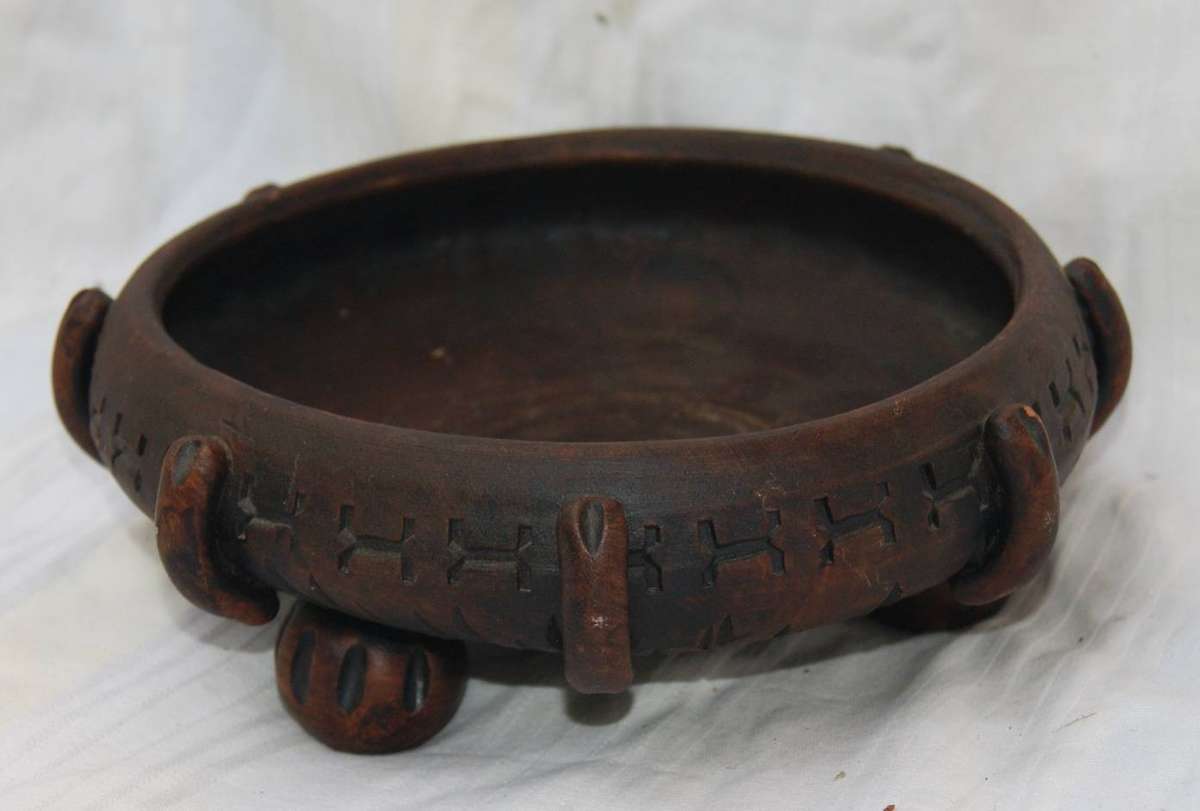 Vintage Stoneware Footed Bowl