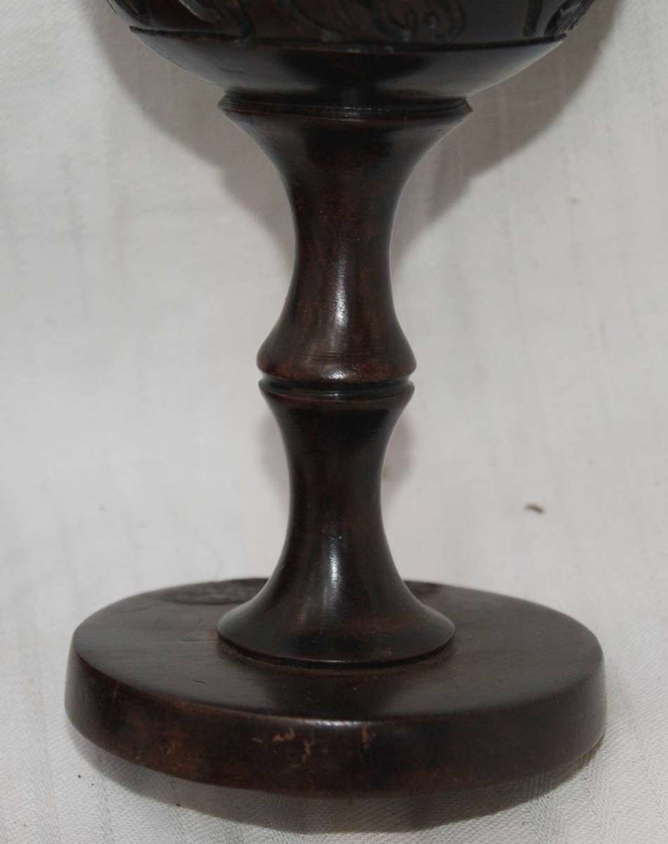 Pair of Hand Carved Wooden Goblets