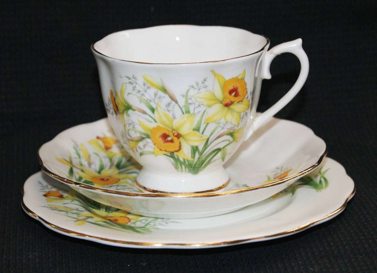 Royal Albert "Friendship Series of 12 Daffodil" Tea Trio