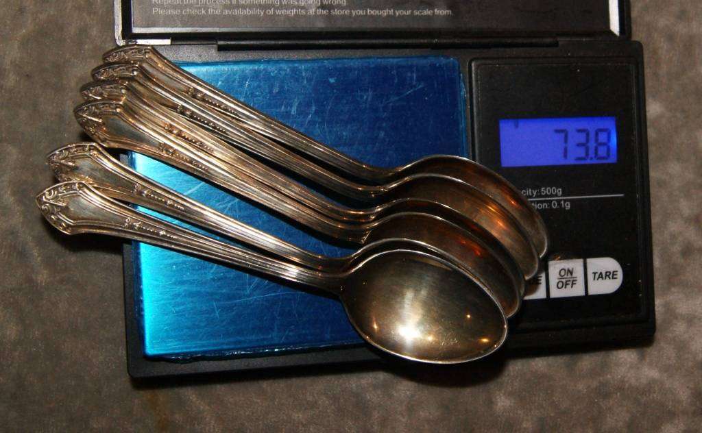 Set of 6 Birmingham 1938 Hallmarked Silver Teaspoons in Original Box (73.8g)