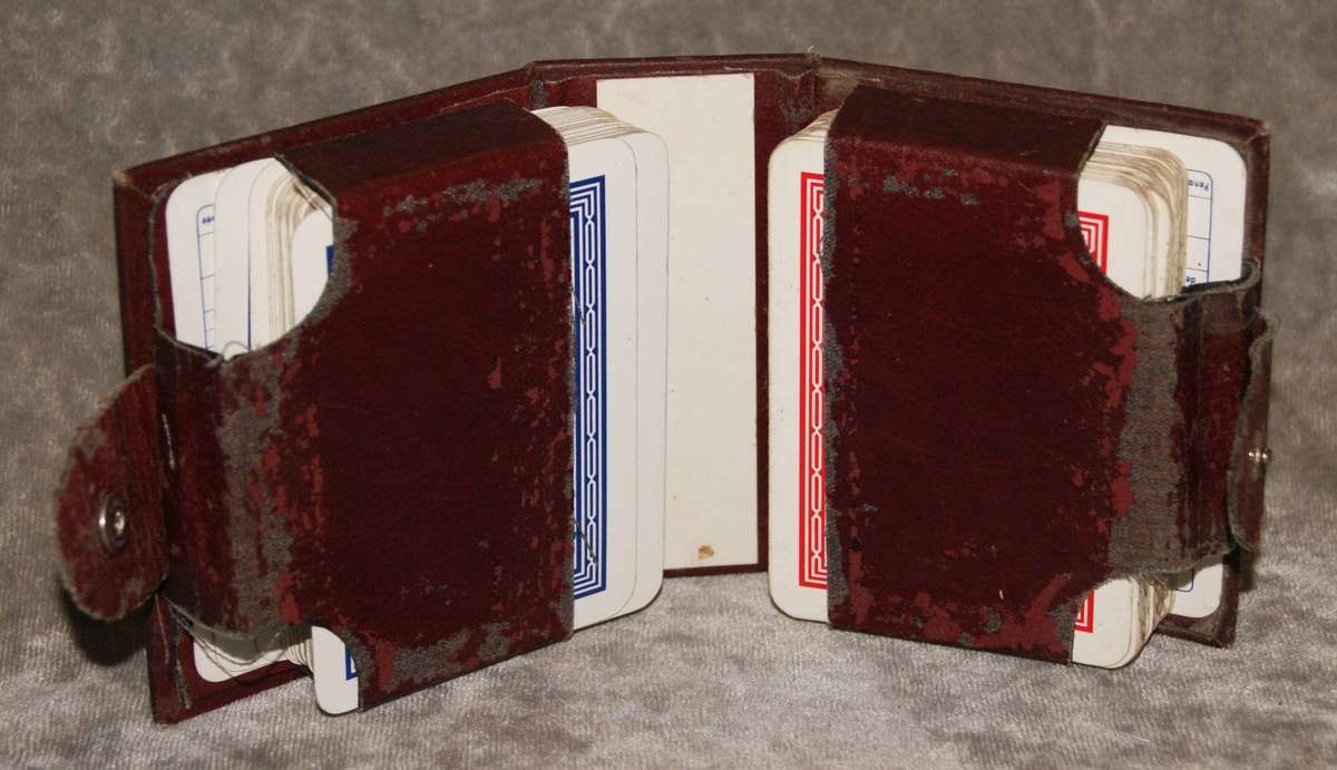 Sterling Silver Topped Playing Card Case with 2 Packs of Cards