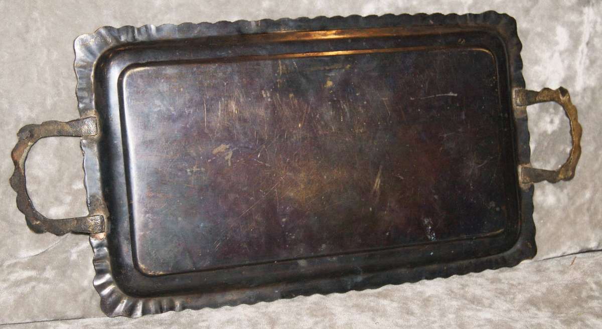 Hand Etched Trimetal Decorative Egyptian Tray (Pharaoh and animals)