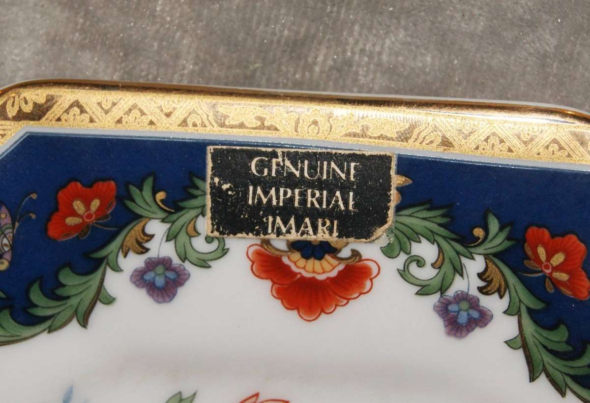 Octagonal Genuine Imperial Imari Wall Hanging Plate with Hanger