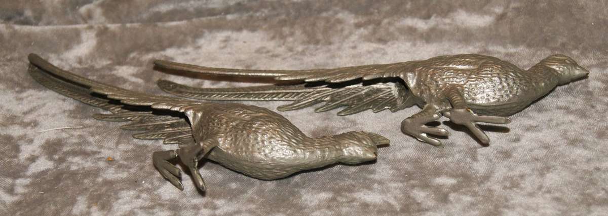 Pair of Vintage Metal Pheasants