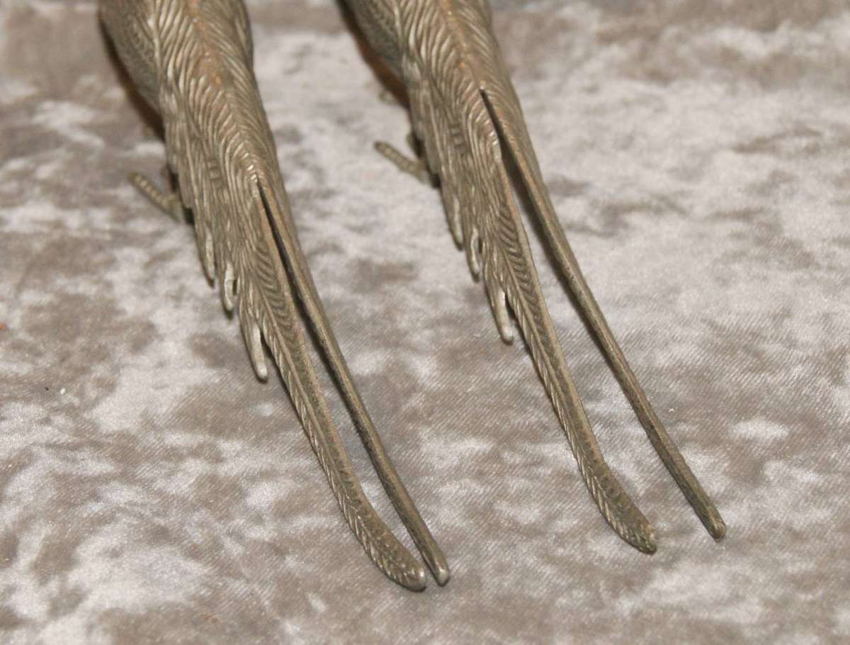 Pair of Vintage Metal Pheasants