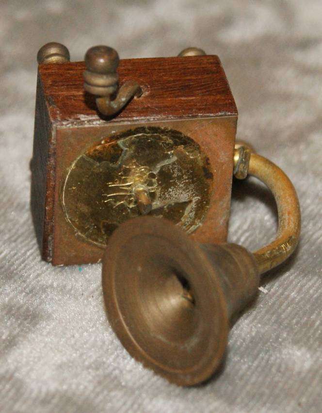 Vintage Miniature Brass Gramophone Ornament