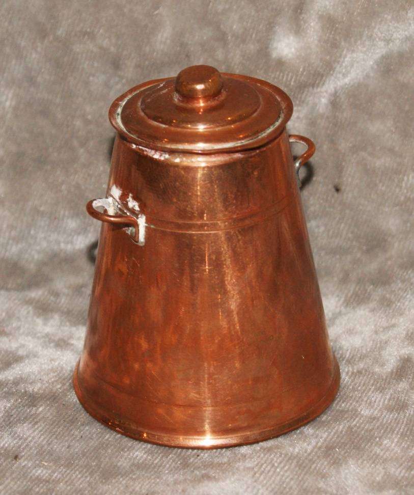 Vintage Miniature Copper Lidded Coal Scuttle