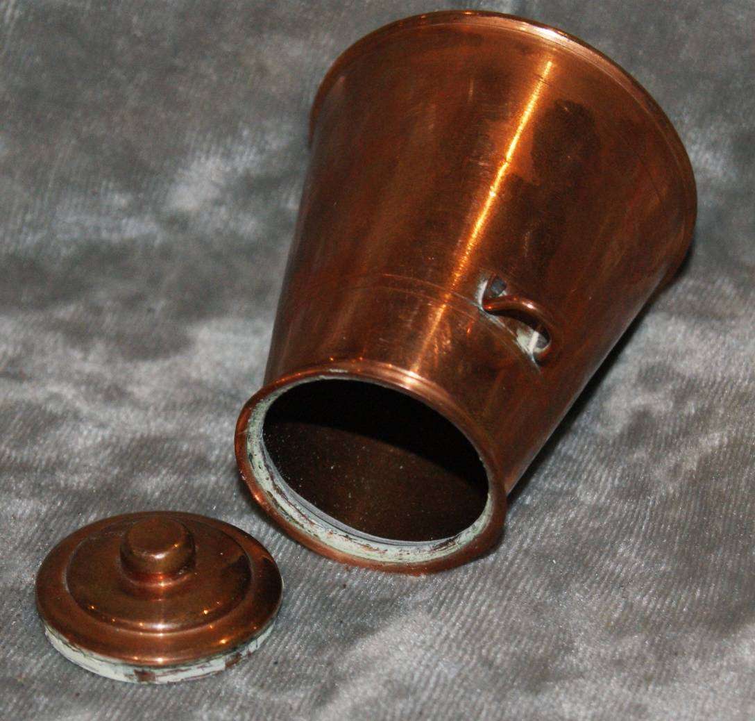 Vintage Miniature Copper Lidded Coal Scuttle