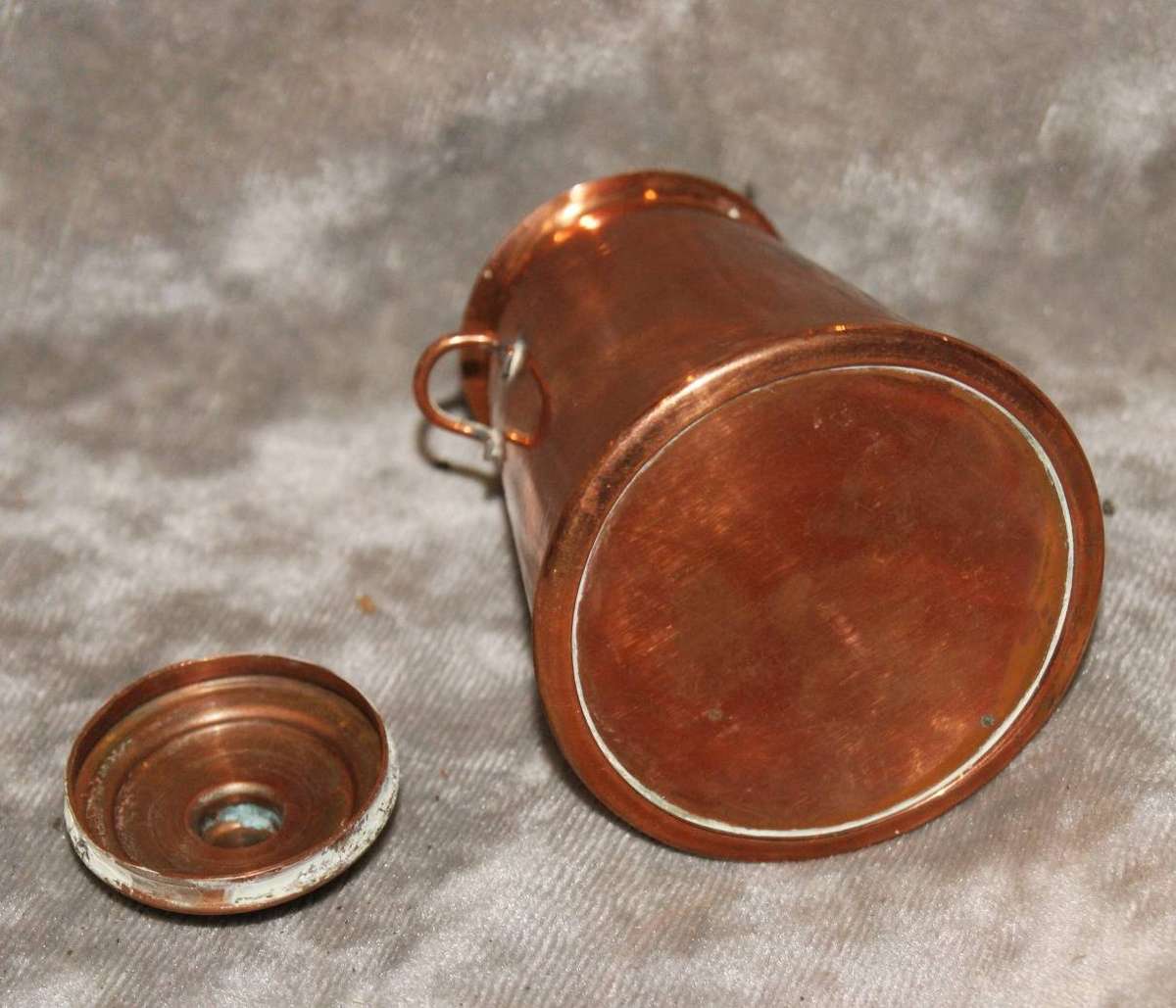 Vintage Miniature Copper Lidded Coal Scuttle
