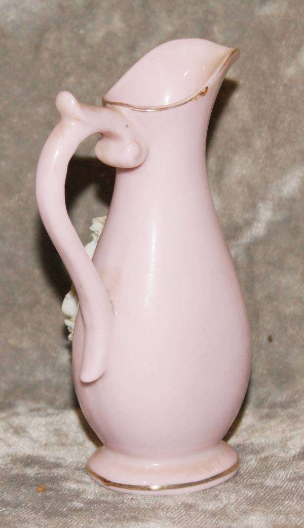 Vintage Pink Ceramic Jug Shaped Vase