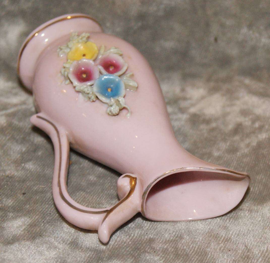 Vintage Pink Ceramic Jug Shaped Vase