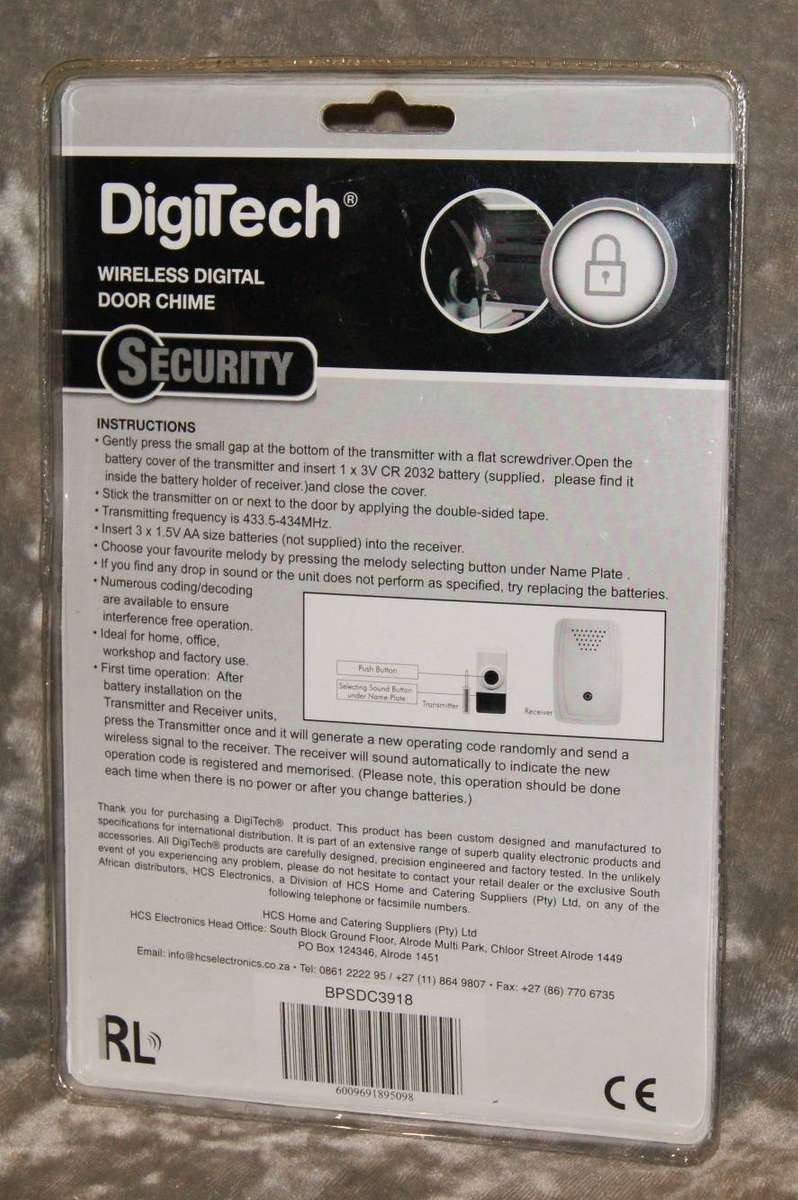 Digitech Wireless Door Chime in Original Packaging