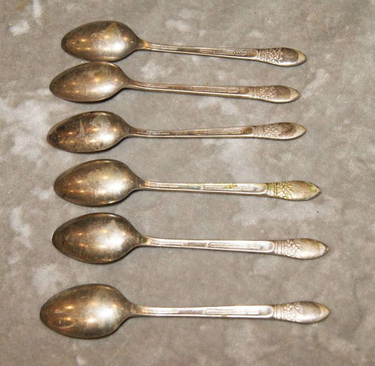 Set of 6 Angora Silver Plated Teaspoons