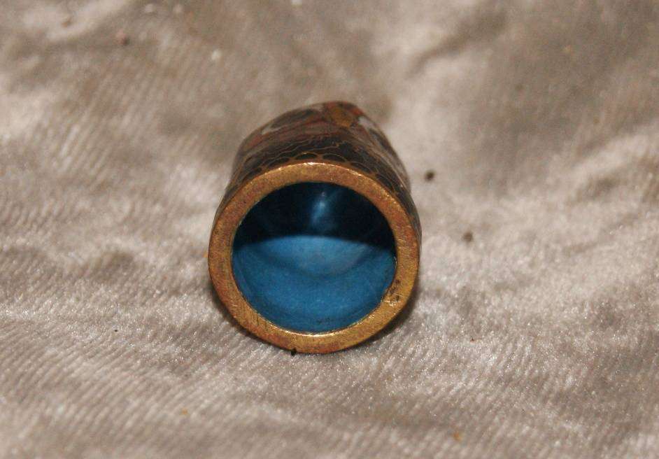 Cloisonne Owl Thimble