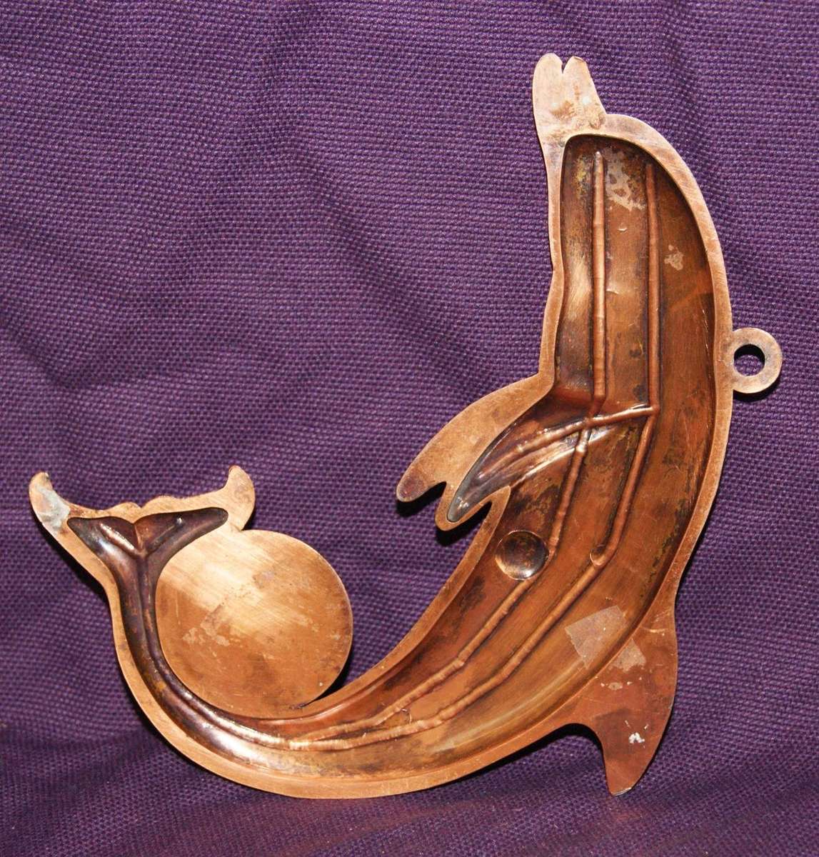 Vintage Copper Dolphin Thermometer Souvenir of Durban