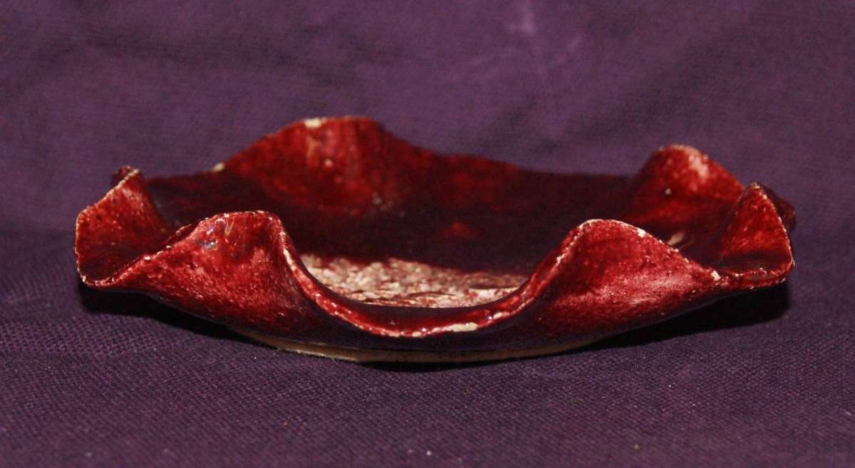 Vintage Red Glazed Stoneware Dish