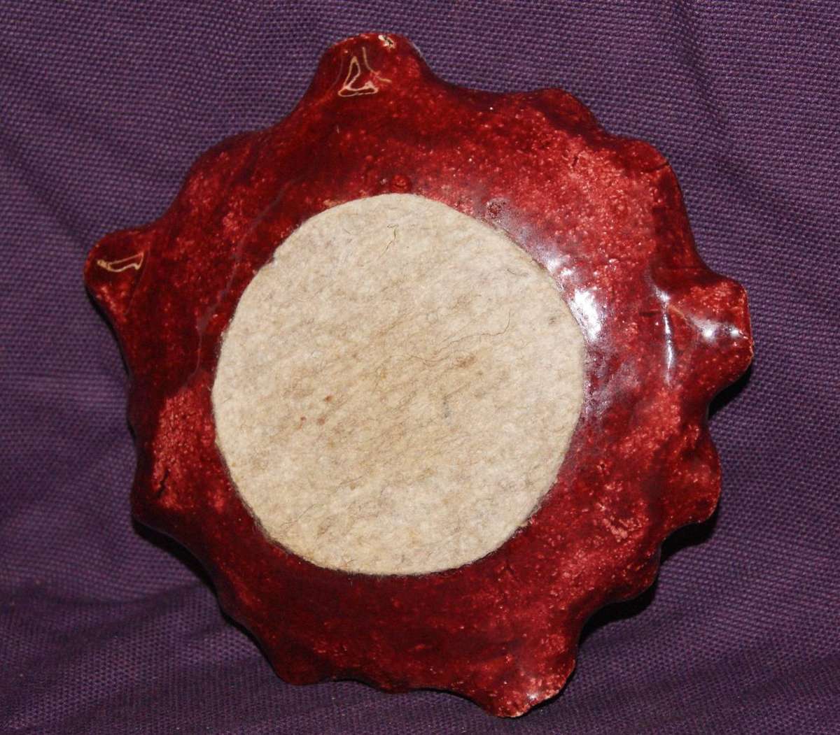 Vintage Red Glazed Stoneware Dish