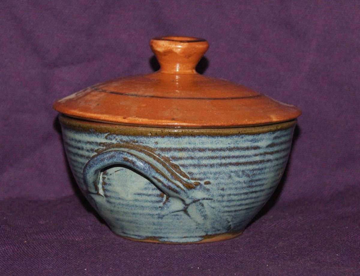 Vintage Stoneware Lidded Bowl