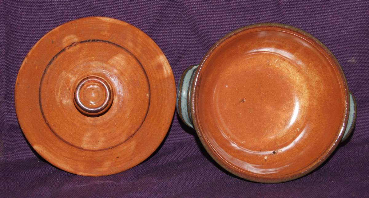 Vintage Stoneware Lidded Bowl