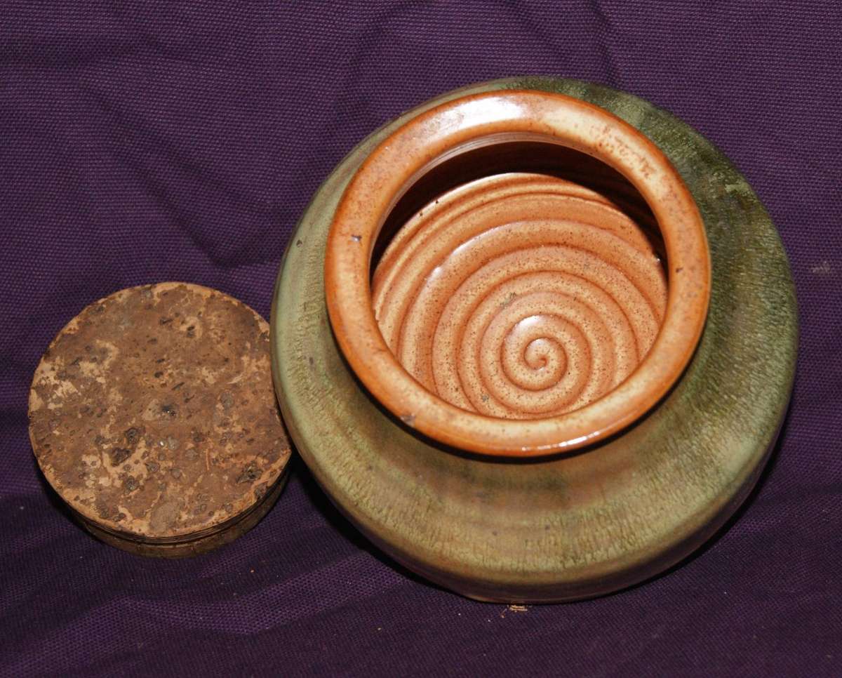Vintage Stoneware Cork Topped Jar
