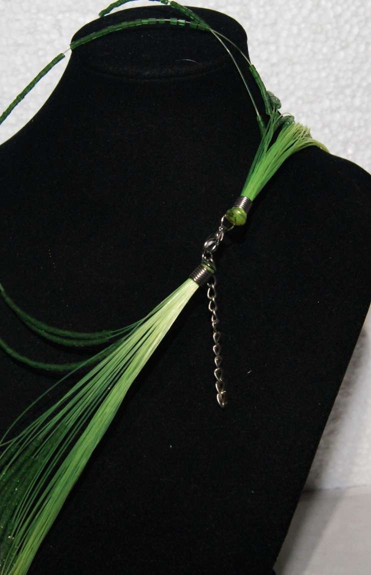 Costume Jewellery Green Beaded Necklace @@@ CCCRRRAAAZZZYYY R1 START