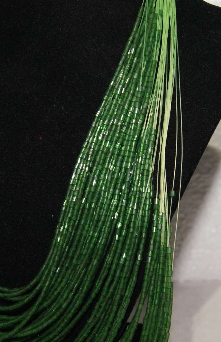 Costume Jewellery Green Beaded Necklace @@@ CCCRRRAAAZZZYYY R1 START