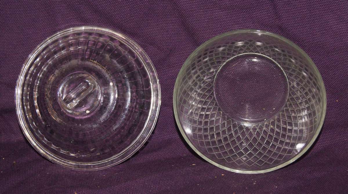 Depression Glass Lidded Dish