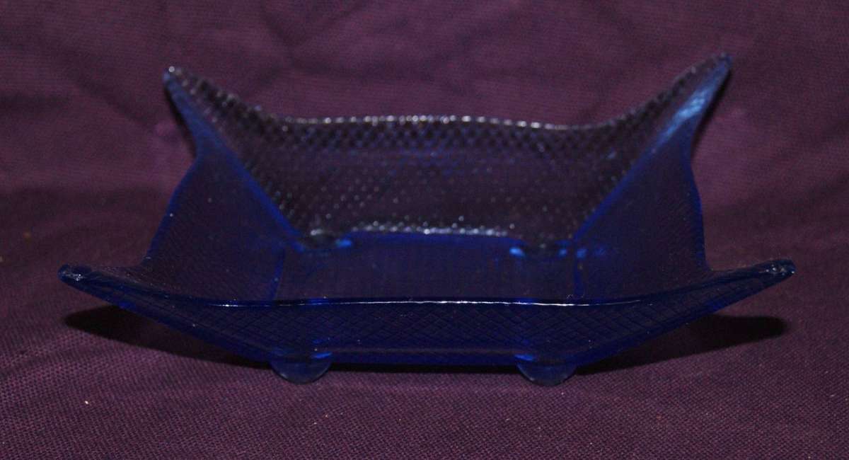 Retro Blue Glass Dish