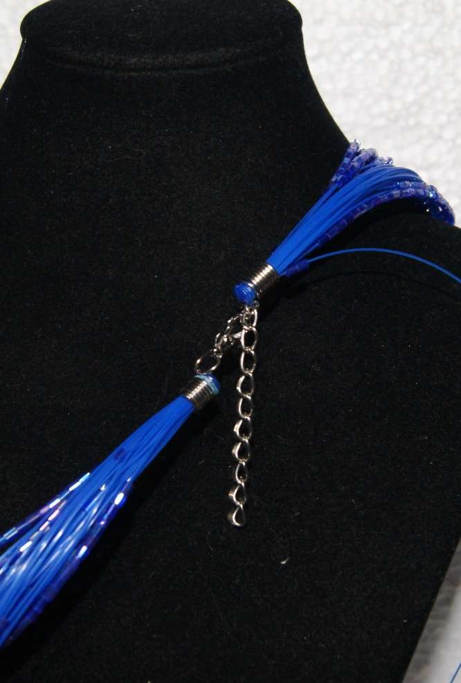 Costume Jewellery Blue Beaded Necklace @@@ CCCRRRAAAZZZYYY R1 START
