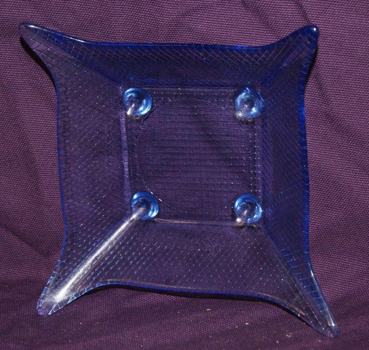 Retro Blue Glass Dish