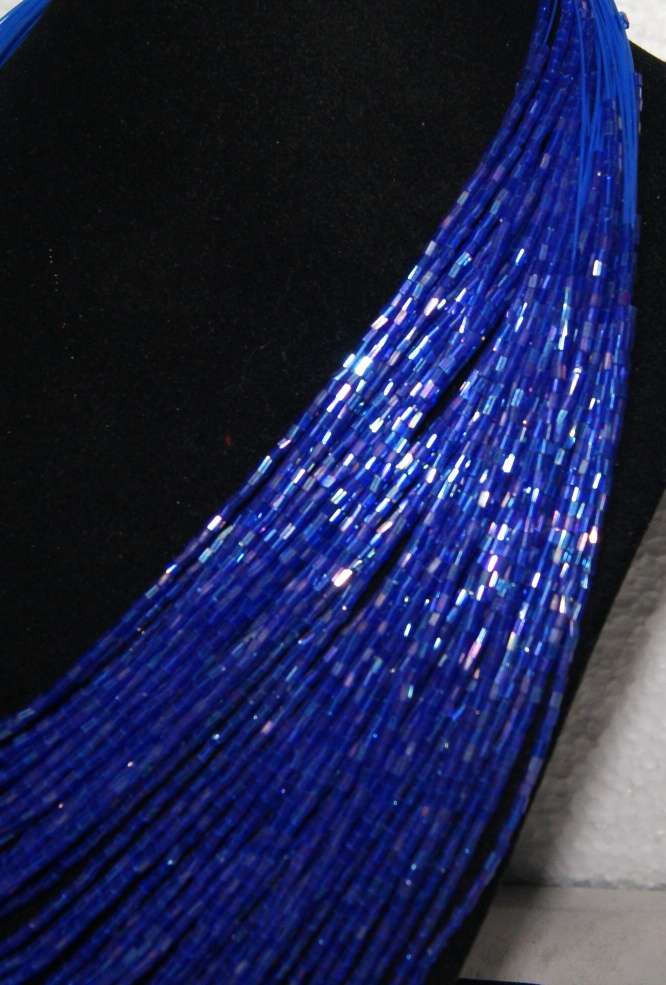 Costume Jewellery Blue Beaded Necklace @@@ CCCRRRAAAZZZYYY R1 START