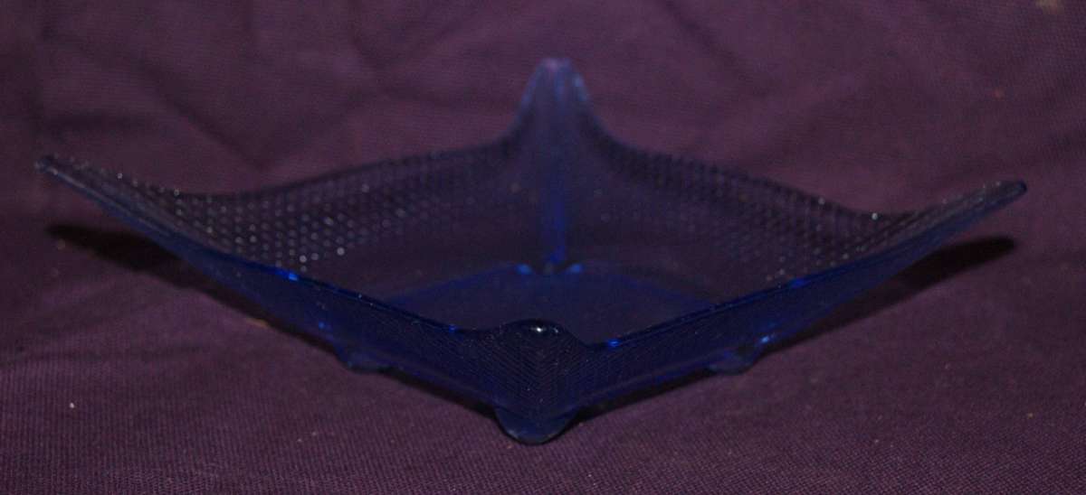 Retro Blue Glass Dish